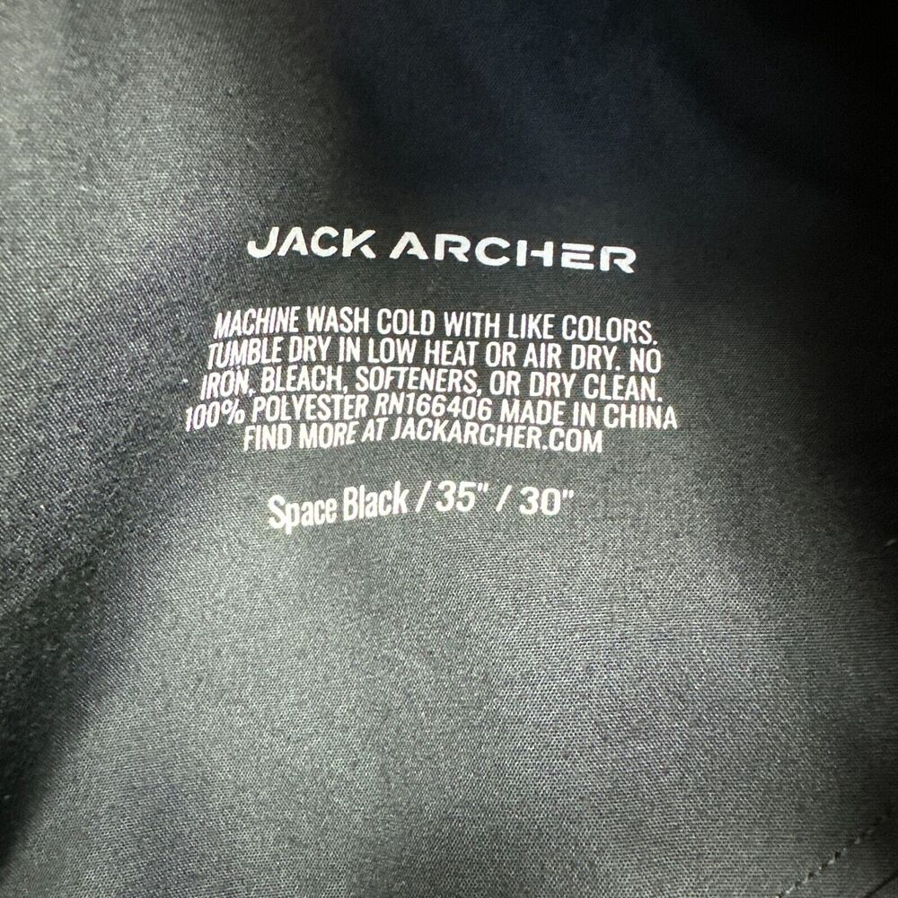 Jack Archer Pants Mens 35x30 Jetsetter Space Black Golf Chino 4 Way Stretch - Picture 3 of 12